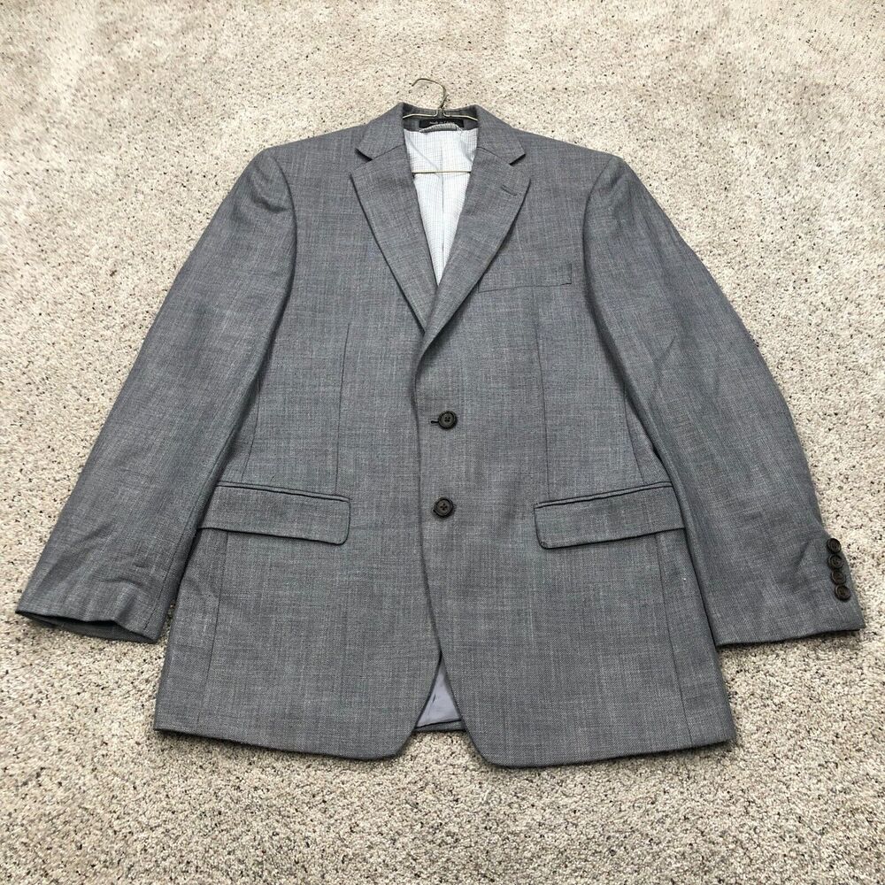 Ralph Lauren Blazer Adult 40R Grey Linen Blend Hopsack Sport Coat Suit Jacket